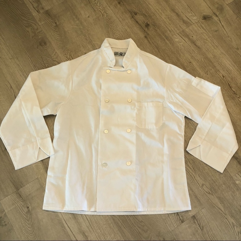 Artex Apparel Professional White Chef Coat Cotton Poly Blend New No Tags 46 L R
